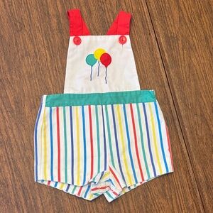 Vintage Colorful Striped Kids Overalls